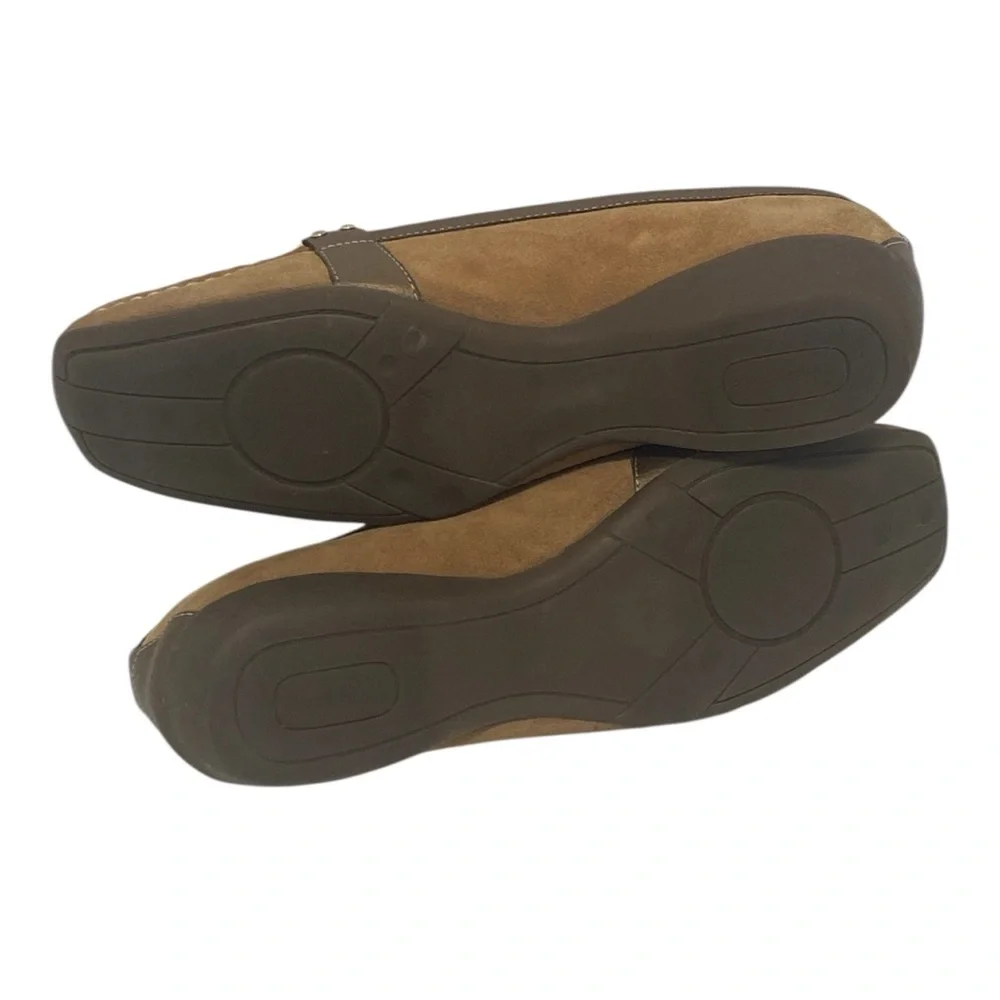 Etienne Aigner Genuine Leather Suede Buckle Loafer Slip Ons - EC - 8.5